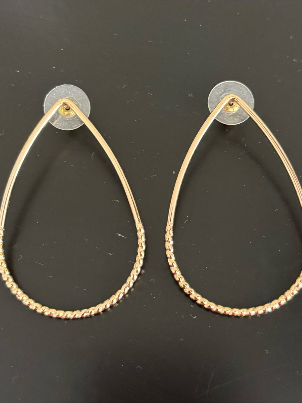 Park Lane Gold Braided Teardrop Hoop Earrings